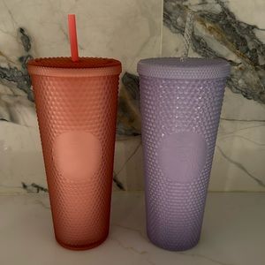 2 Starbucks Venti Cups Lilac and Peach